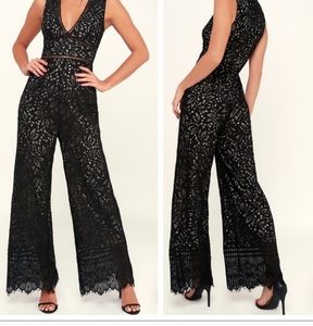 Lulu's Elegant Black Lace Romper